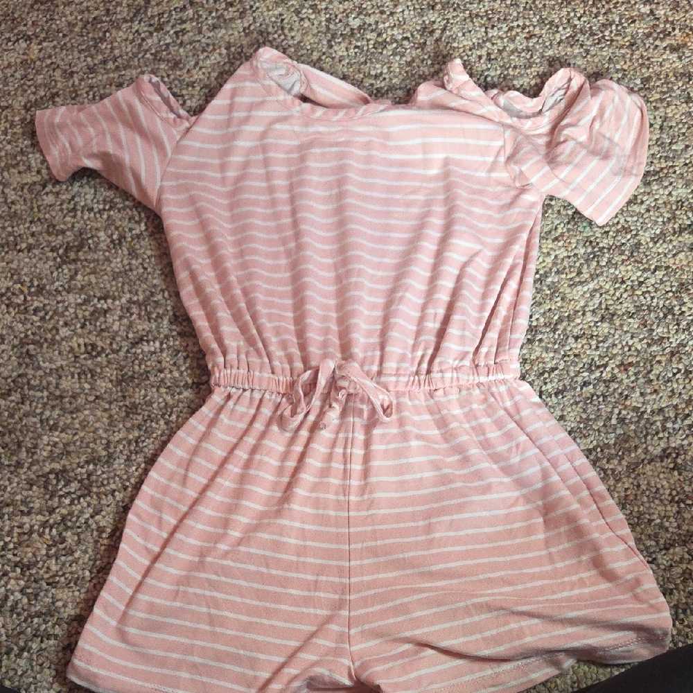 btween Pink and White Striped Kids Romper